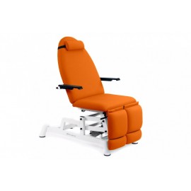 FAUTEUIL DE PODOLOGIE AVEC 2 MOTEURS, TRENDELENBURG ET JAMBIÈRES INDÉPENDANTES EXTENSIBLES