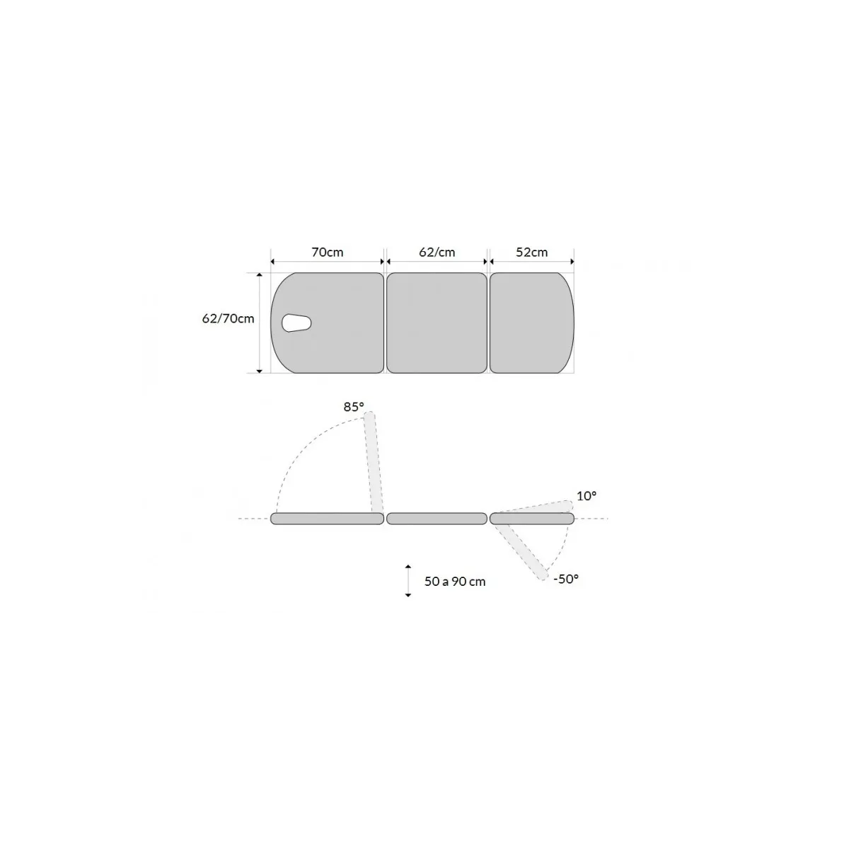 TABLE DIVAN D'EXAMEN ÉLECTRIQUE 3 PLANS