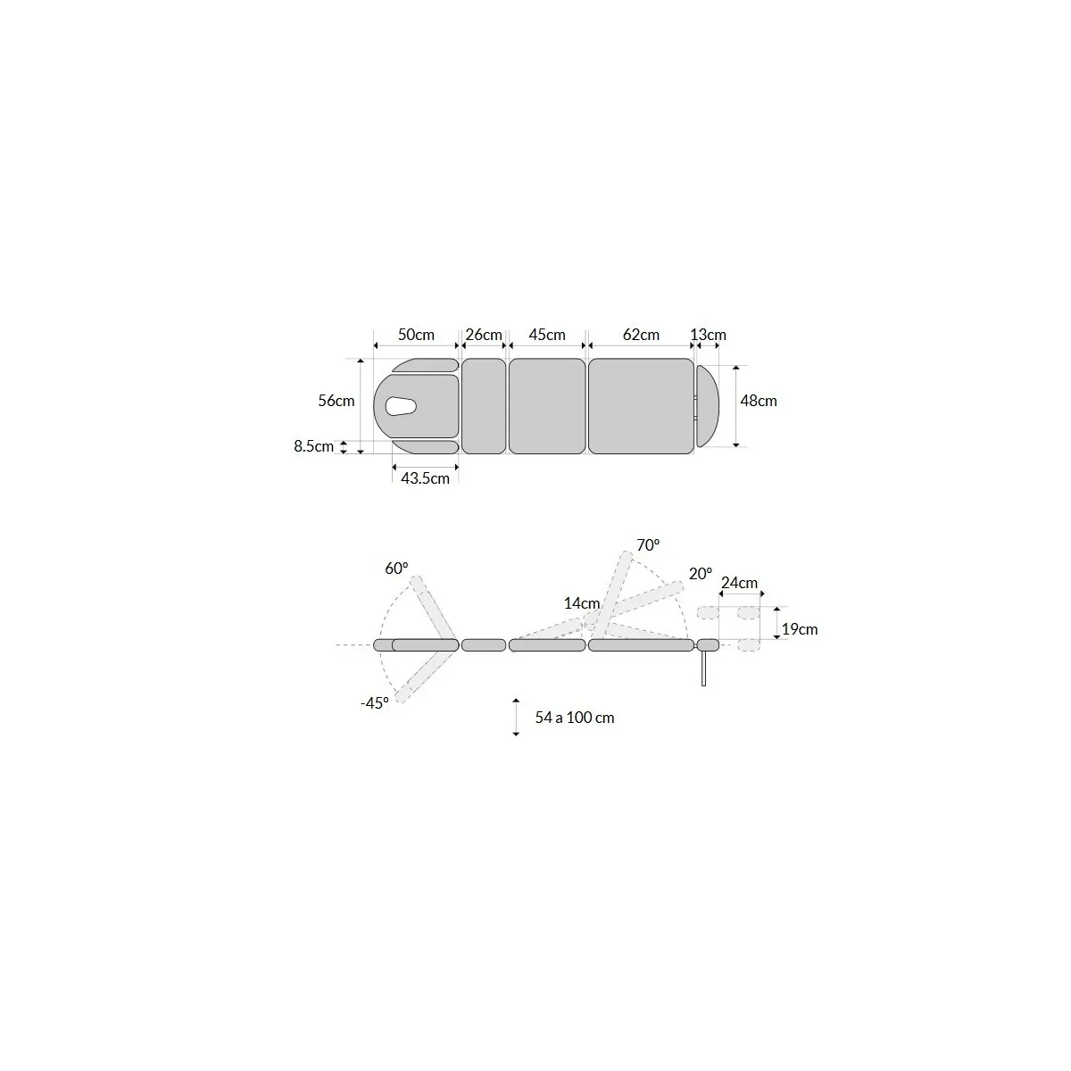 TABLE ÉLECTRIQUE MULTIFONCTION AVEC 9 SECTIONS, MONTÉE VERTICALE, TRENDELEMBOURG, ARTICULATION CENTRALE ET ROUES RÉTRACTABLES