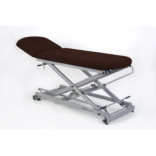 TABLE ÉLECTRIQUE AVEC DOSSIER PROCLIVE / DÉCLIVE, ROUES RÉTRACTABLES, BOUCHON FACIAL ET PORTE-ROULEAUX