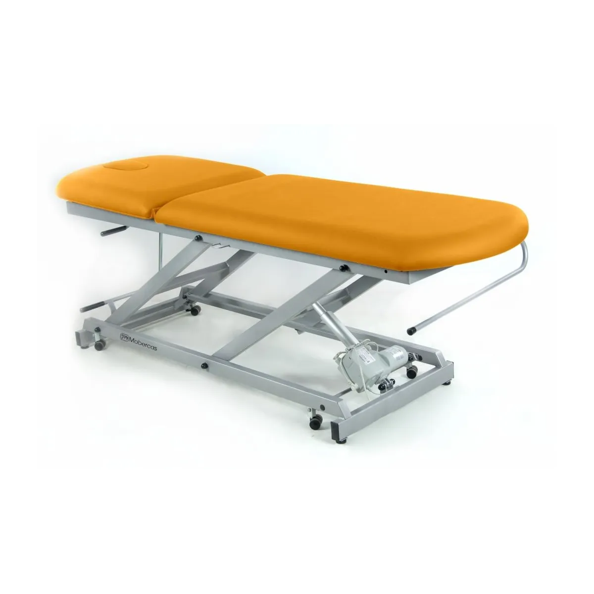 TABLE D'EXAMEN ÉLECTRIQUE AVEC ROULETTES RÉTRACTABLES, BOUCHON FACIAL ET PORTE-ROULEAUX