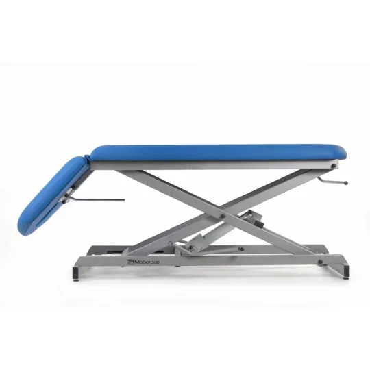 TABLE D'EXAMEN HYDRAULIQUE AVEC DOSSIER PROCLIVE / DÉCLIVE, BOUCHON FACIAL ET PORTE-ROULEAUX