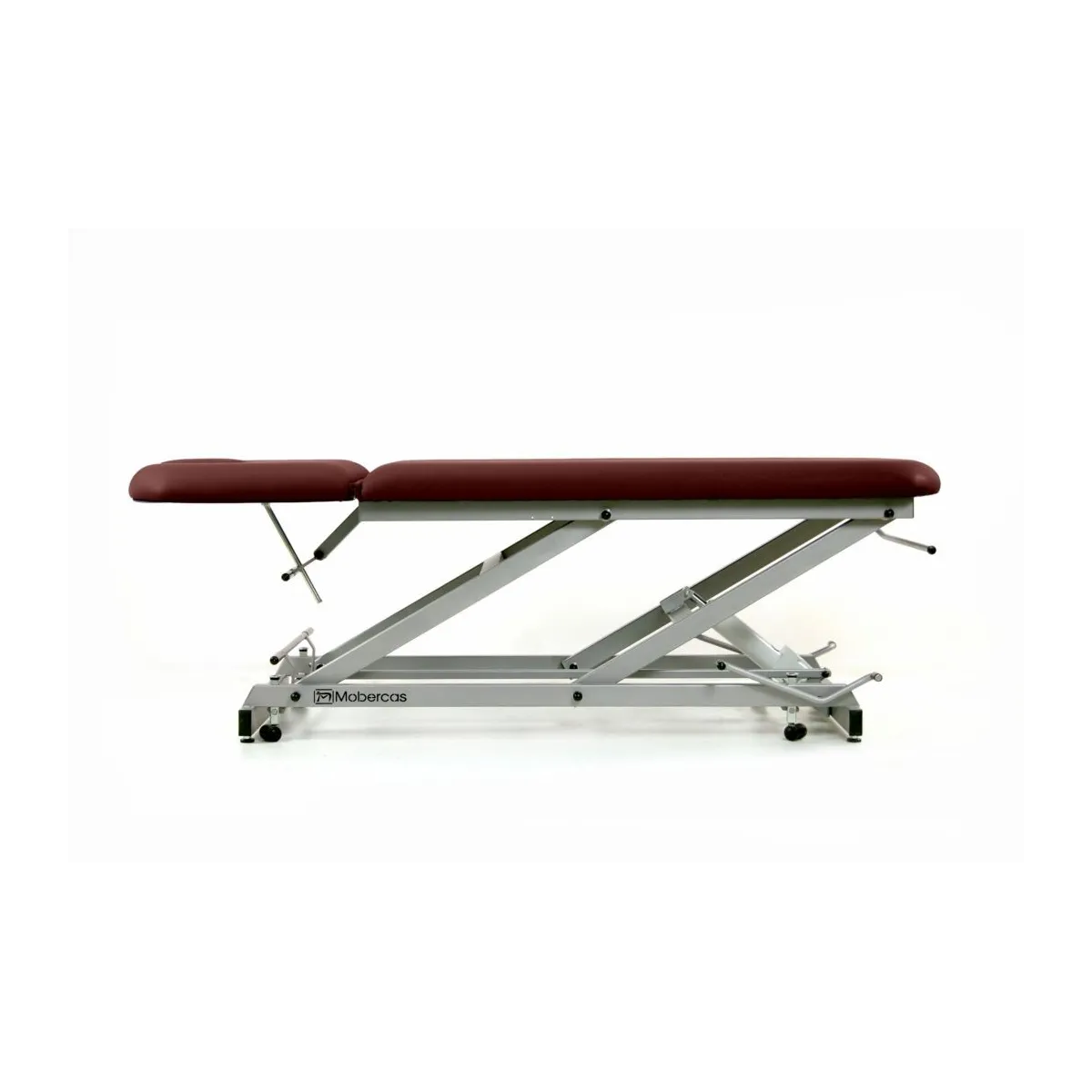 TABLE D'EXAMEN HYDRAULIQUE PROCLIVE DÉCLIVE AVEC BOUCHON FACIAL, PORTE-ROULEAUX ET ROUES RÉTRACTABLES