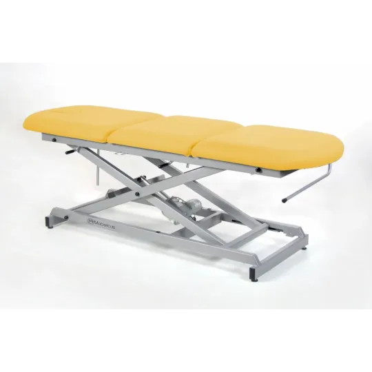 TABLE ÉLECTRIQUE AVEC UNE ARTICULATION CENTRALE, MONTÉE SANS DÉPLACEMENT LATÉRAL? BOUCHON FACIAL ET PORTE-ROULEAUX