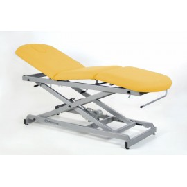 TABLE ÉLECTRIQUE AVEC UNE ARTICULATION CENTRALE, MONTÉE SANS DÉPLACEMENT LATÉRAL? BOUCHON FACIAL ET PORTE-ROULEAUX