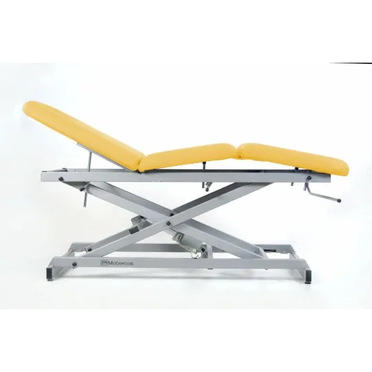 TABLE ÉLECTRIQUE AVEC UNE ARTICULATION CENTRALE, MONTÉE SANS DÉPLACEMENT LATÉRAL? BOUCHON FACIAL ET PORTE-ROULEAUX