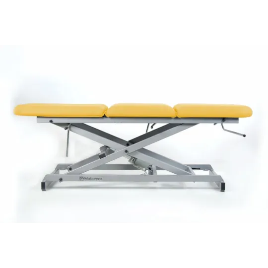 TABLE ÉLECTRIQUE AVEC UNE ARTICULATION CENTRALE, MONTÉE SANS DÉPLACEMENT LATÉRAL? BOUCHON FACIAL ET PORTE-ROULEAUX