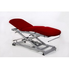 TABLE ÉLECTRIQUE AVEC ARTICULATION CENTRALE, AVEC ROUES RÉTRACTABLES, BOUCHON FACIAL ET PORTE-ROULEAUX