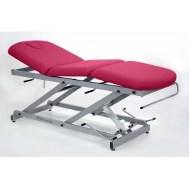 TABLE DIVAN HYDRAULIQUE AVEC ARTICULATION CENTRALE, PORTE-ROULEAUX ET BOUCHON FACIAL