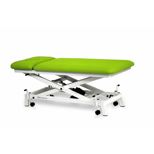 TABLE DIVAN PÉDIATRIQUE ÉLECTRIQUE DE FORME CISEAUX AVEC MONTÉE VERTICALE ET ROULETTES RÉTRACTABLES