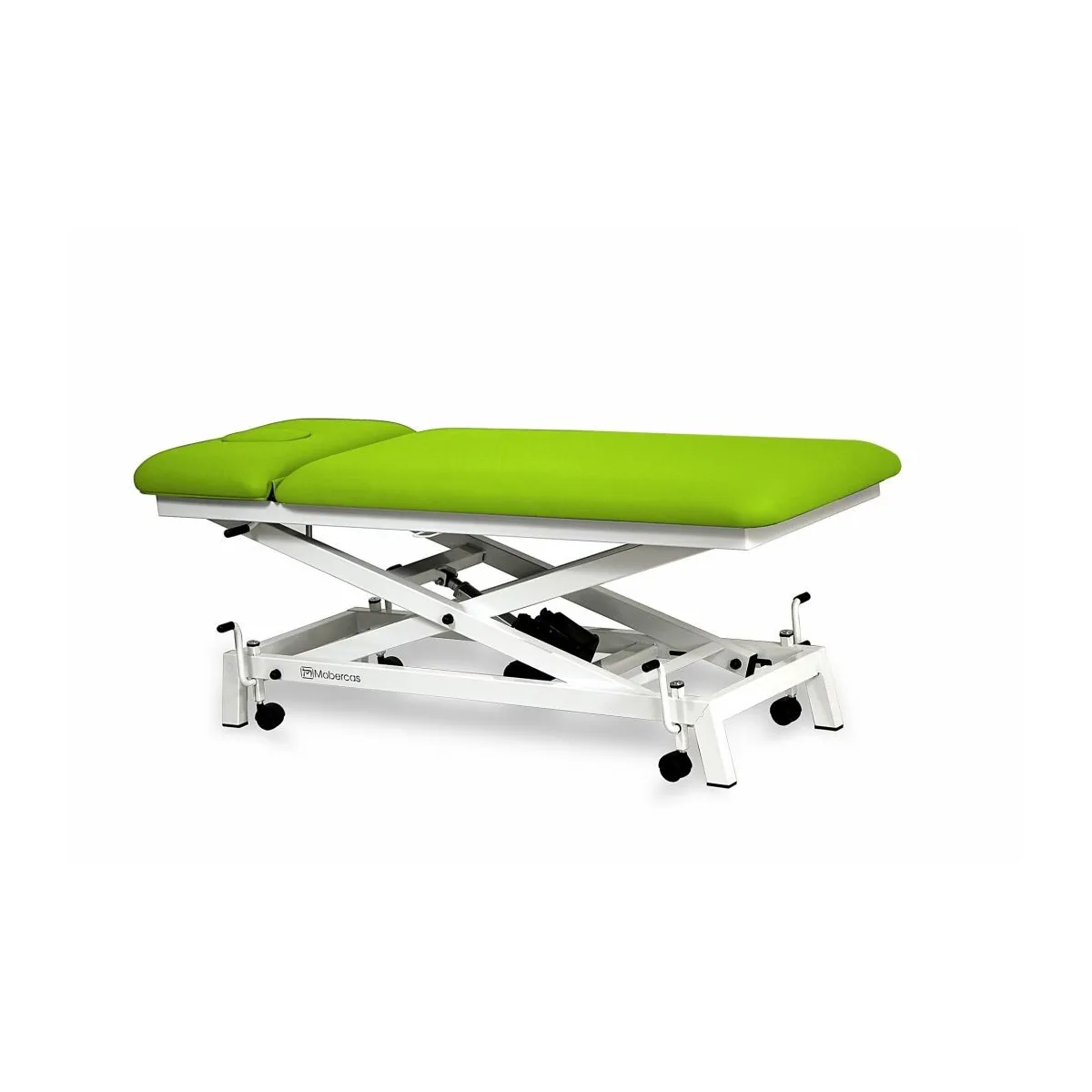 TABLE DIVAN PÉDIATRIQUE ÉLECTRIQUE DE FORME CISEAUX AVEC MONTÉE VERTICALE ET ROULETTES RÉTRACTABLES