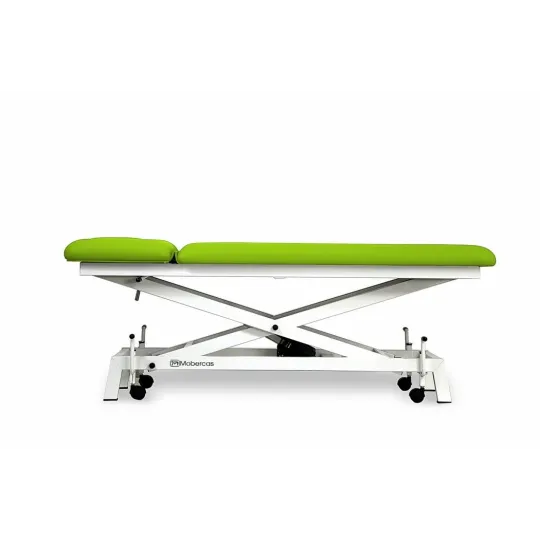 TABLE DIVAN PÉDIATRIQUE ÉLECTRIQUE DE FORME CISEAUX AVEC MONTÉE VERTICALE ET ROULETTES RÉTRACTABLES