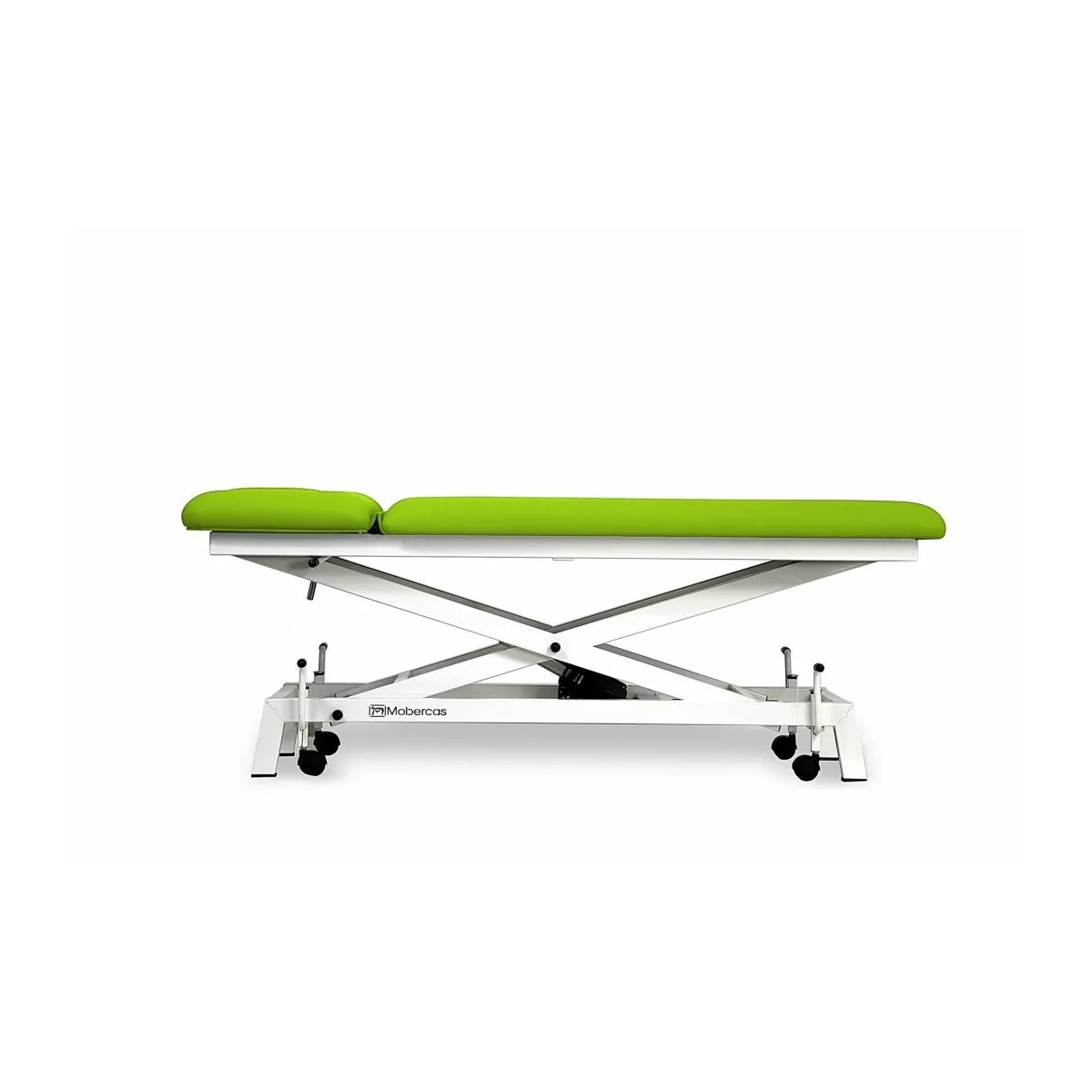 TABLE DIVAN PÉDIATRIQUE ÉLECTRIQUE DE FORME CISEAUX AVEC MONTÉE VERTICALE ET ROULETTES RÉTRACTABLES