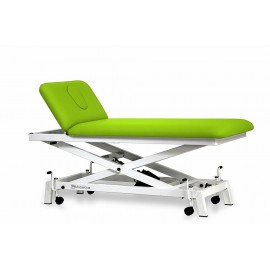 TABLE DIVAN PÉDIATRIQUE ÉLECTRIQUE DE FORME CISEAUX AVEC MONTÉE VERTICALE ET ROULETTES RÉTRACTABLES
