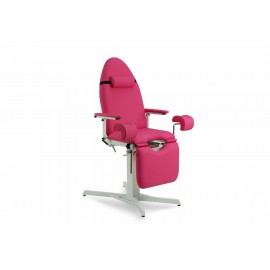 FAUTEUIL GYNÉCOLOGIQUE À HAUTEUR FIXE AVEC JAMBIÈRES GYNÉCOLOGIQUE ET PLATEAU AMOVIBLE EN ACIER INOXYDABLE  