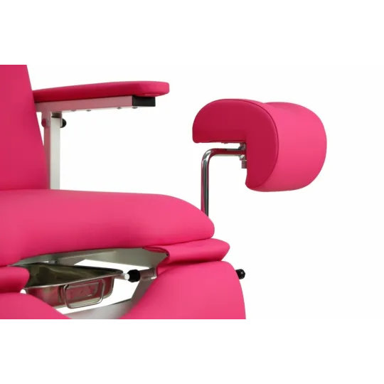 FAUTEUIL GYNÉCOLOGIQUE À HAUTEUR FIXE AVEC JAMBIÈRES GYNÉCOLOGIQUE ET PLATEAU AMOVIBLE EN ACIER INOXYDABLE  