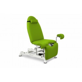 FAUTEUIL GYNÉCOLOGIQUE À HAUTEUR RÉGLABLE AVEC JAMBIÈRES GYNÉCOLOGIQUES ET PLATEAU AMOVIBLE 