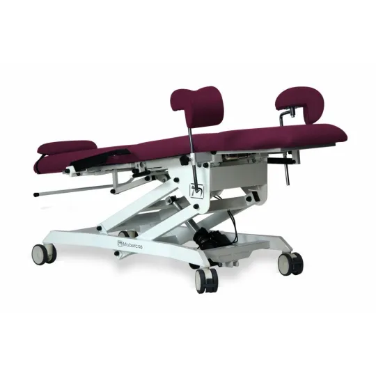 FAUTEUIL GYNÉCOLOGIQUE AVEC 3 MOTEURS, JAMBIÈRES GYNÉCOLOGIQUE, PLATEAU AMOVIBLE ET ACCOUDOIRS 