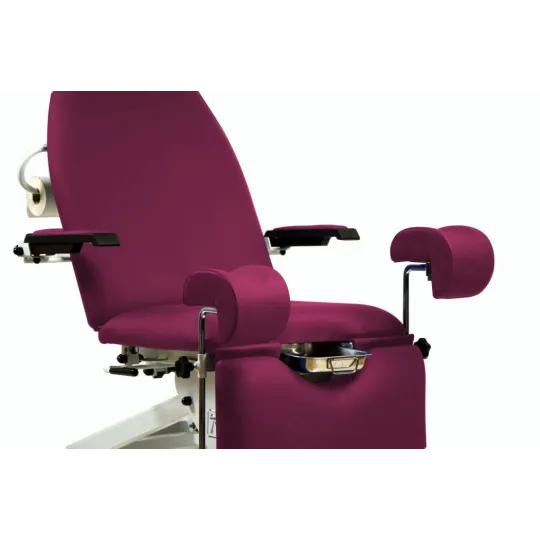 FAUTEUIL GYNÉCOLOGIQUE AVEC 3 MOTEURS, JAMBIÈRES GYNÉCOLOGIQUE, PLATEAU AMOVIBLE ET ACCOUDOIRS 