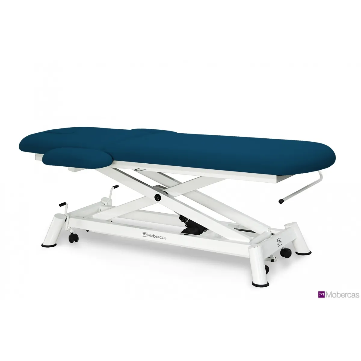 TABLE ÉLECTRIQUE 2 PANNEAUX AVEC MONTÉE VERTICALE, ACCOUDOIRS, PORTE-ROULEAUX, BOUCHON FACIAL ET ROUES RÉTRACTABLES