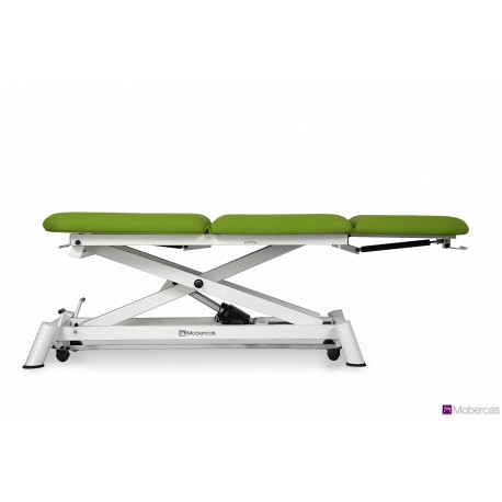 TABLE ÉLECTRIQUE 3 PANNEAUX AVEC PORTE-ROULEAUX, BOUCHON FACIAL ET ROULETTES RÉTRACTABLES