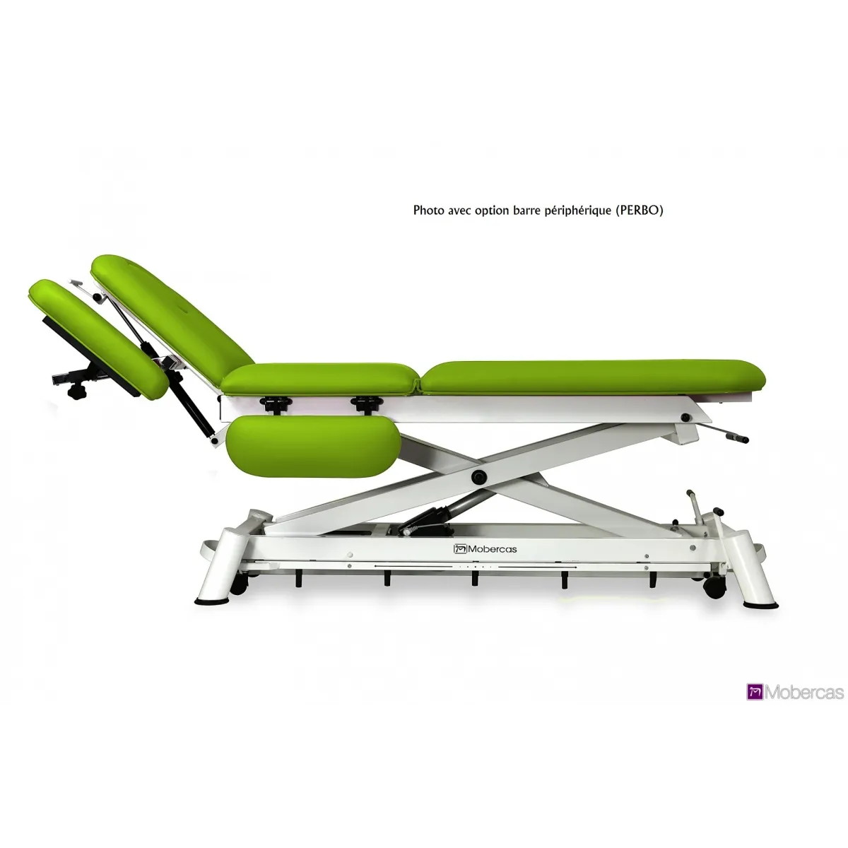 TABLE ÉLECTRIQUE 7 PLANS AVEC DOSSIER PRO / DÉCLIVE, ACCOUDOIRS, BOUCHON FACIAL ET ROULETTES RÉTRACTABLES