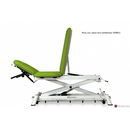 TABLE ÉLECTRIQUE 7 PLANS AVEC DOSSIER PRO / DÉCLIVE, ACCOUDOIRS, BOUCHON FACIAL ET ROULETTES RÉTRACTABLES