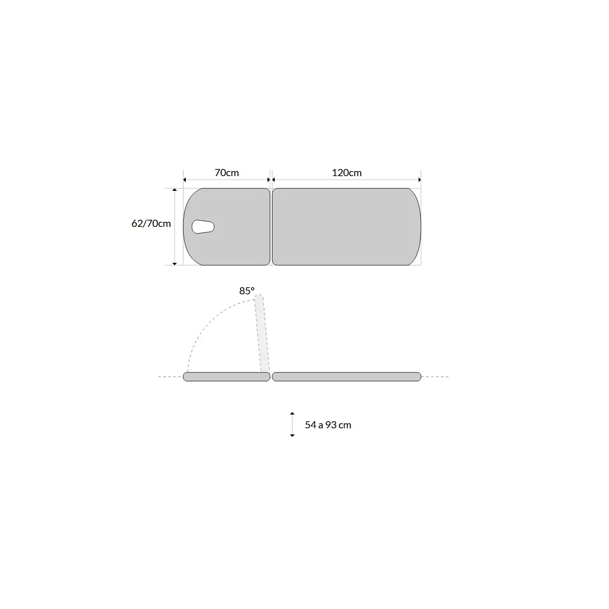 TABLE ÉLECTRIQUE 2 PLANS, 2 MOTEURS, PORTE-ROULEAUX, BOUCHON FACIAL ET ROULETTES RÉTRACTABLES