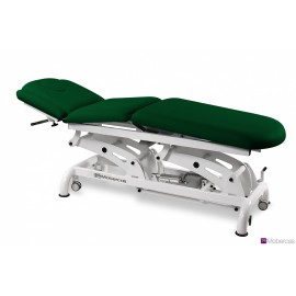 TABLE ÉLECTRIQUE 3 PANNEAUX AVEC ACCOUDOIRS, 3 MOTEURS, CYPHOSE, PORTE-ROULEAUX, BOUCHON FACIAL ET ROULETTES RÉTRACTABLES