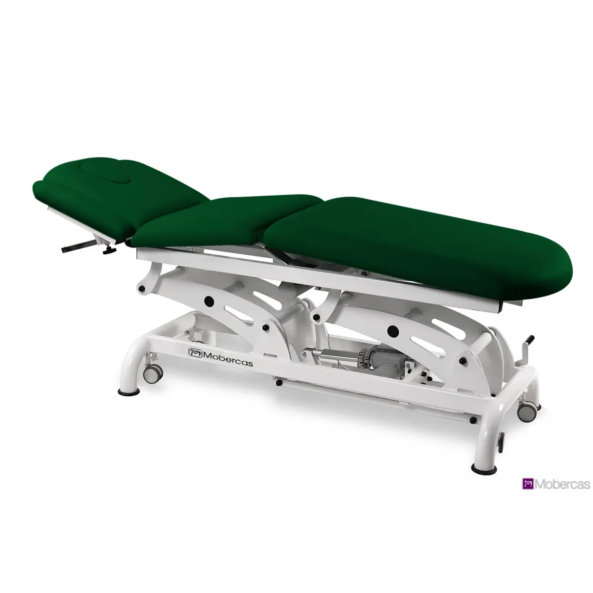 TABLE ÉLECTRIQUE 3 PANNEAUX AVEC ACCOUDOIRS, 3 MOTEURS, CYPHOSE, PORTE-ROULEAUX, BOUCHON FACIAL ET ROULETTES RÉTRACTABLES