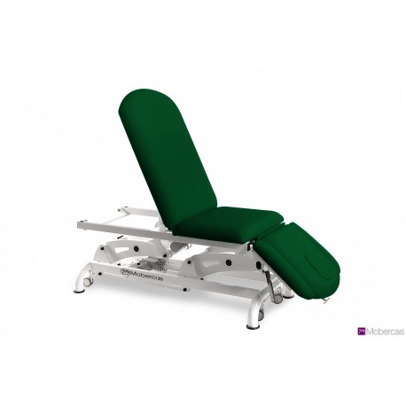 TABLE ÉLECTRIQUE 3 PANNEAUX AVEC ACCOUDOIRS, 3 MOTEURS, CYPHOSE, PORTE-ROULEAUX, BOUCHON FACIAL ET ROULETTES RÉTRACTABLES