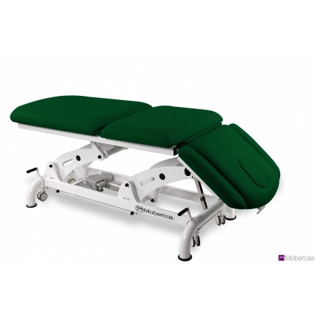 TABLE ÉLECTRIQUE 3 PANNEAUX AVEC ACCOUDOIRS, 3 MOTEURS, CYPHOSE, PORTE-ROULEAUX, BOUCHON FACIAL ET ROULETTES RÉTRACTABLES