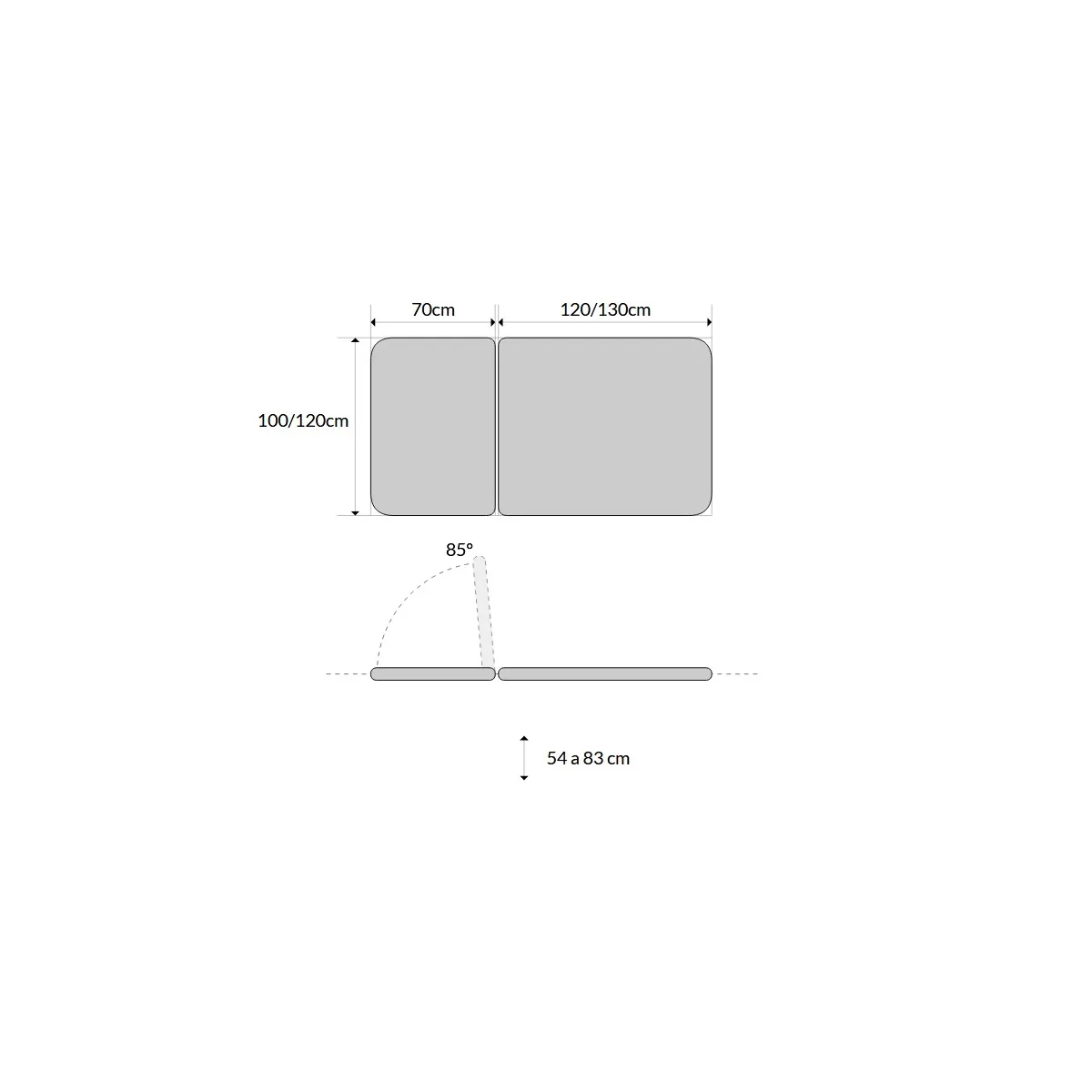 TABLE BOBATH 2 PLANS AVEC MONTÉE VERTICALE ET ROULETTES RÉTRACTABLES