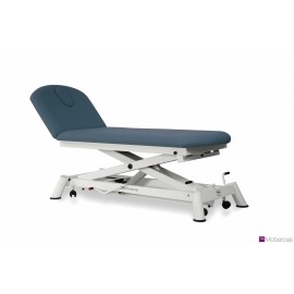 TABLE HYDRAULIQUE 2 PLANS AVEC PORTE-ROULEAUX, BOUCHON FACIAL ET ROULETTES RÉTRACTABLES
