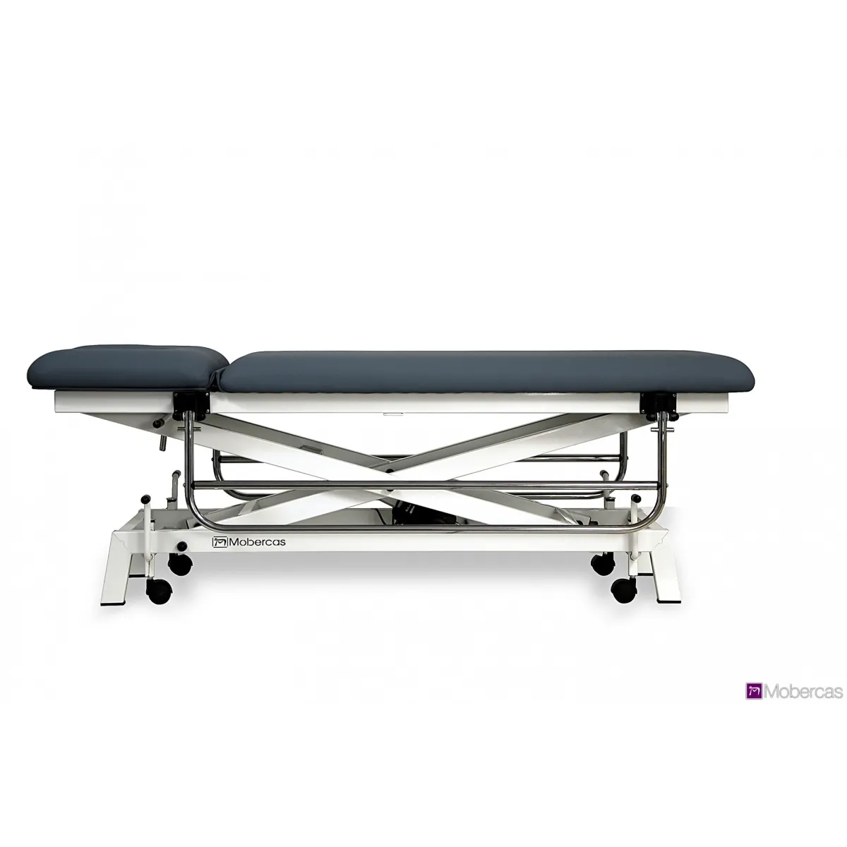 TABLE HYDRAULIQUE PÉDIATRIQUE AVEC BARRIÈRES, BOUCHON FACIAL ET ROULETTES RÉTRACTABLES