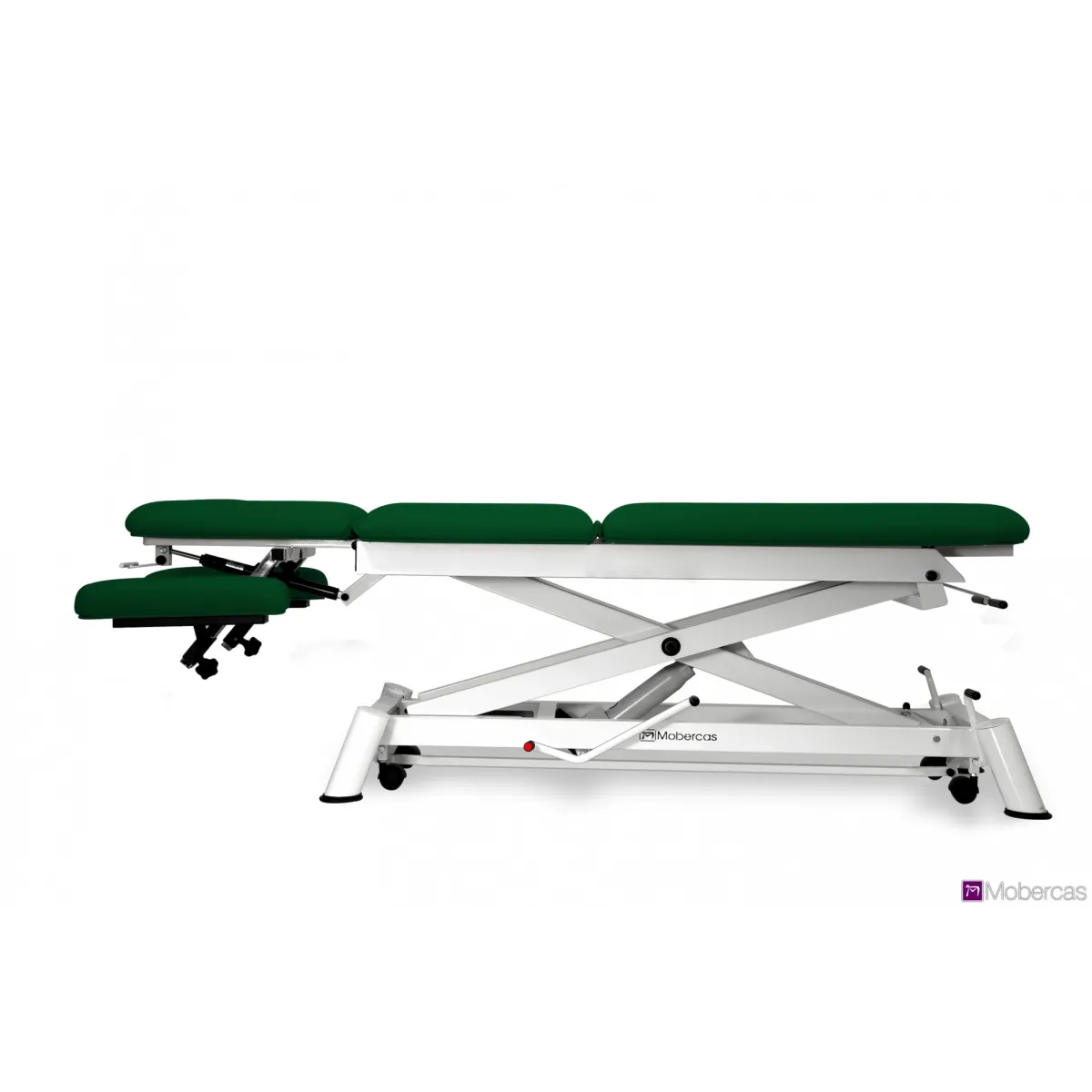 TABLE HYDRAULIQUE 3 PLANS AVEC DOSSIER PROCLIVE / DÉCLIVE, ACCOUDOIRS AU DOSSIER, BOUCHON FACIAL ET ROULETTES RÉTRACTABLES