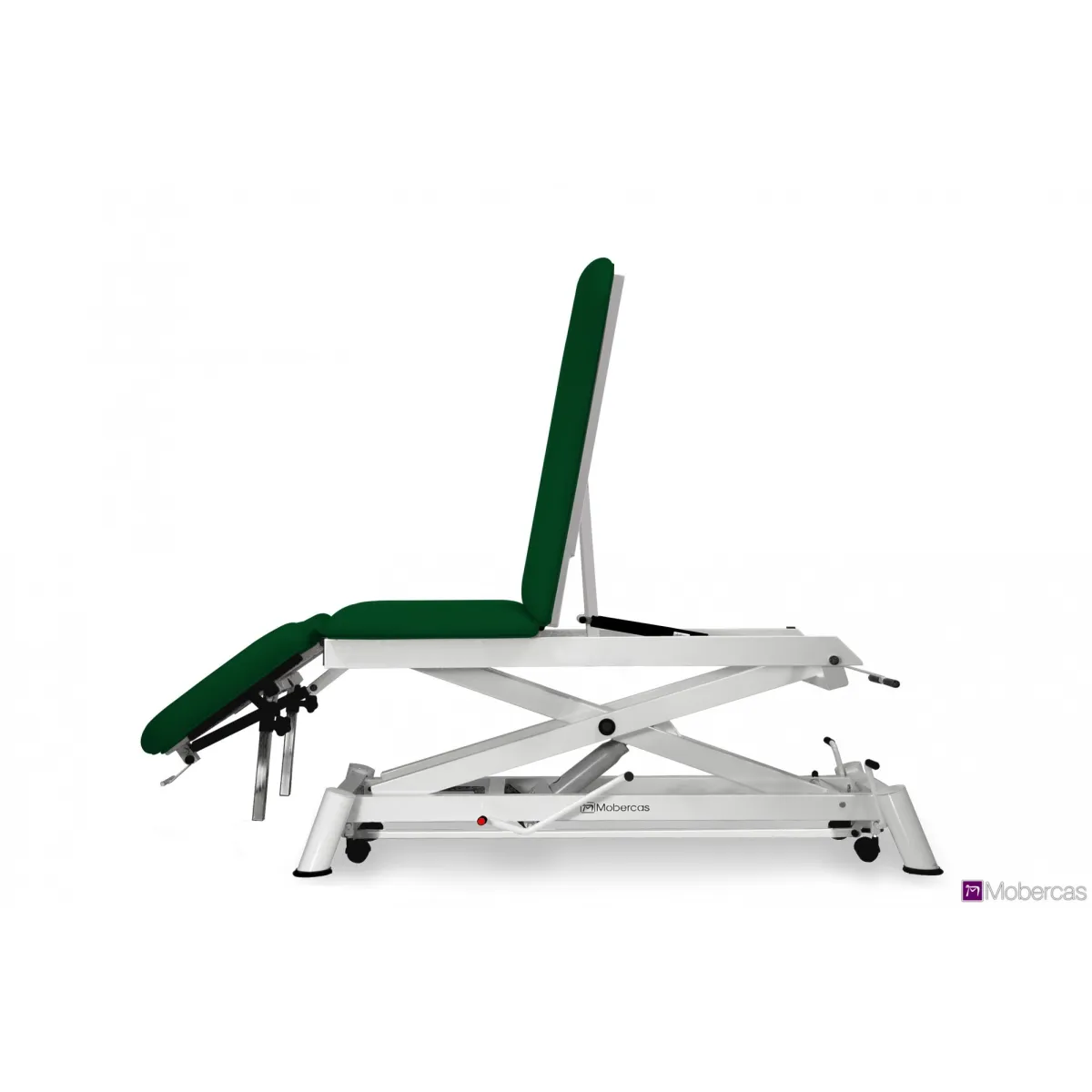 TABLE HYDRAULIQUE 3 PLANS AVEC DOSSIER PROCLIVE / DÉCLIVE, ACCOUDOIRS AU DOSSIER, BOUCHON FACIAL ET ROULETTES RÉTRACTABLES