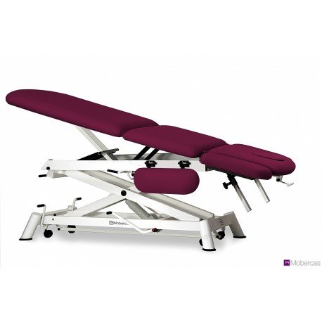 TABLE HYDRAULIQUE AVEC CYPHOSE, TRENDELENBURG, ACCOUDOIRS, BOUCHON FACIAL ET ROULETTES RÉTRACTABLES