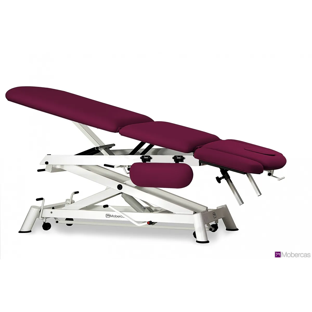TABLE HYDRAULIQUE AVEC CYPHOSE, TRENDELENBURG, ACCOUDOIRS, BOUCHON FACIAL ET ROULETTES RÉTRACTABLES