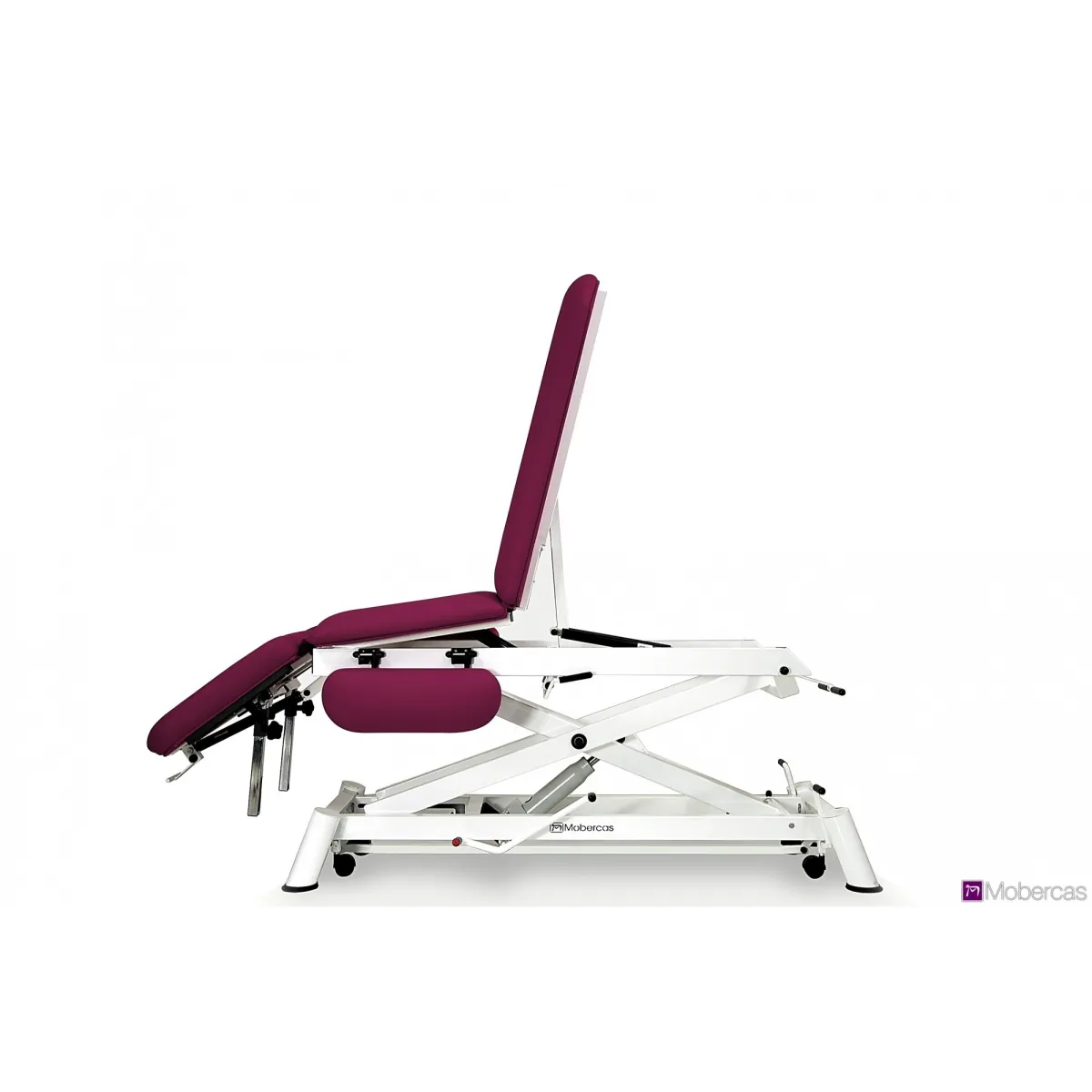 TABLE HYDRAULIQUE AVEC CYPHOSE, TRENDELENBURG, ACCOUDOIRS, BOUCHON FACIAL ET ROULETTES RÉTRACTABLES