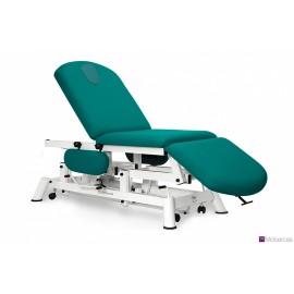 TABLE HYDRAULIQUE 3 PLANS AVEC ACCOUDOIRS PLATS, PORTE-ROULEAUX, BOUCHON FACIAL ET ROULETTES RÉTRACTABLES