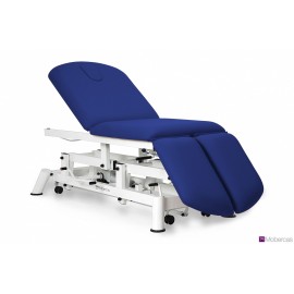 TABLE HYDRAULIQUE AVEC JAMBIÈRES INDÉPENDANTES, BOUCHON FACIAL ET ROULETTES RÉTRACTABLES