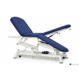 TABLE HYDRAULIQUE MULTIFONCTIONNELLE 4 PLANS AVEC JAMBIÈRES INDÉPENDANTES, BOUCHON FACIAL ET ROULETTES RÉTRACTABLES