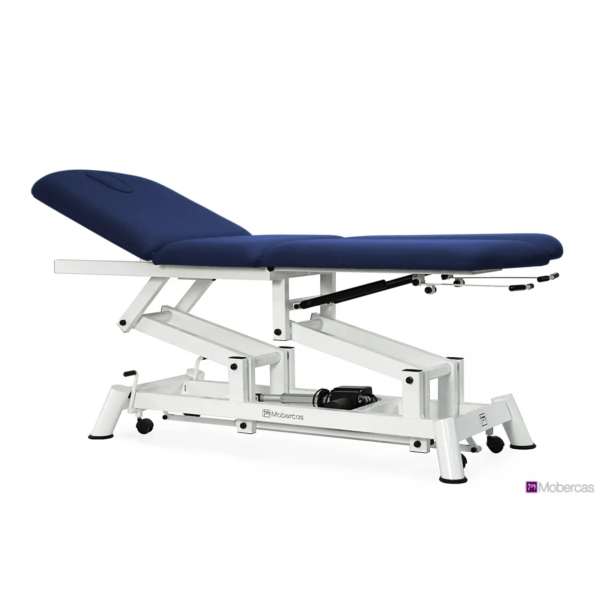 TABLE HYDRAULIQUE MULTIFONCTIONNELLE 4 PLANS AVEC JAMBIÈRES INDÉPENDANTES, BOUCHON FACIAL ET ROULETTES RÉTRACTABLES