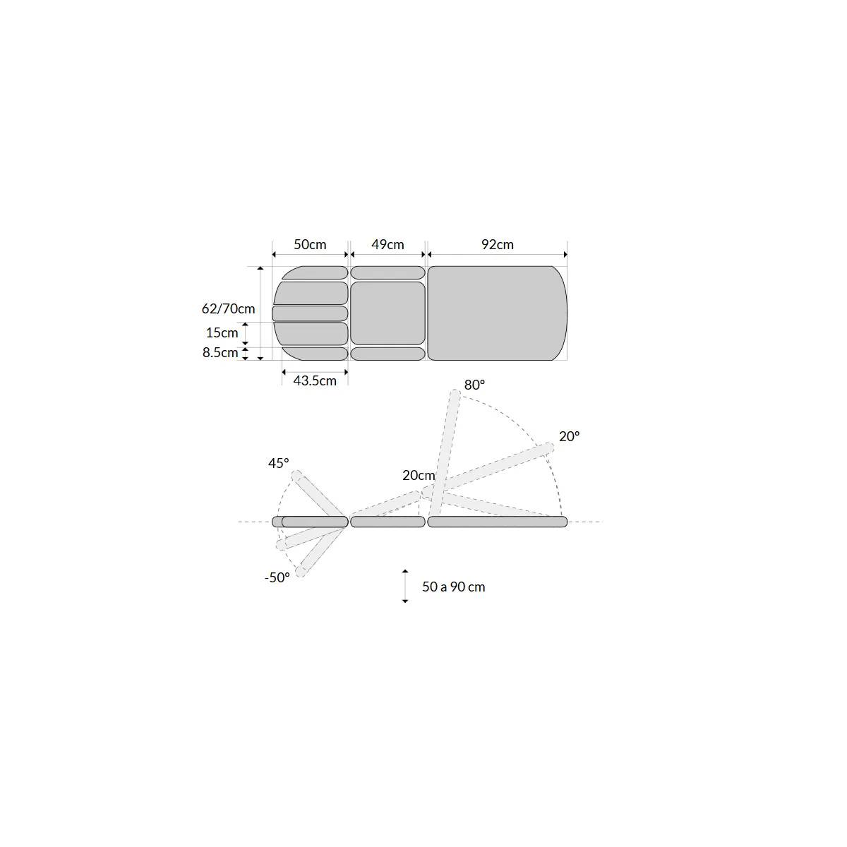TABLE ÉLECTRIQUE MULTIFONCTION AVEC CYPHOSE, TRENDELENBURG, BOUCHON FACIAL ET ROULETTES RÉTRACTABLES