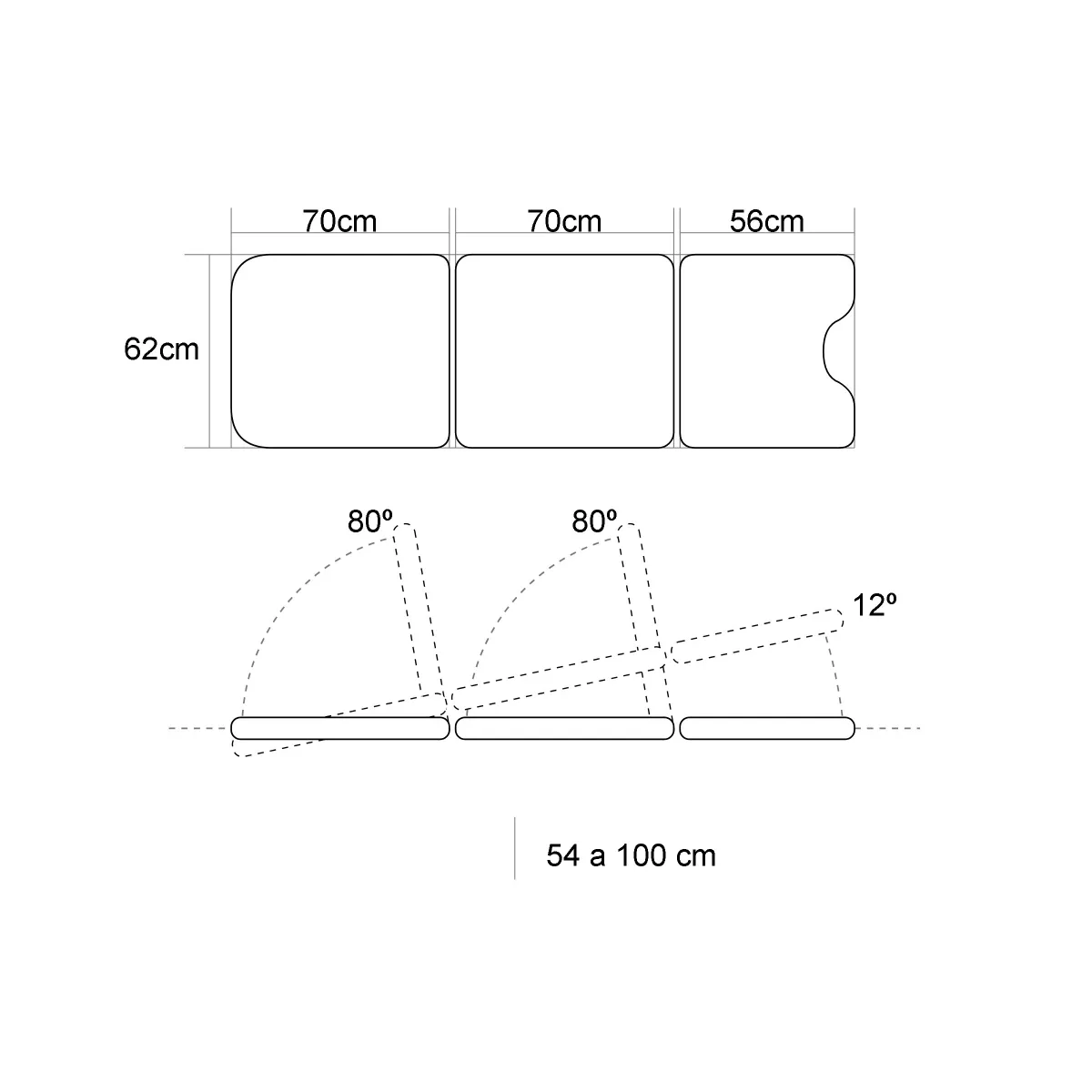 TABLE D'EXAMEN GYNÉCOLOGIQUE DE 3 PANNEAUX À HAUTEUR RÉGLABLE, DOSSIER ET TRENDELENBURG MOTORISÉS, AVEC ROULETTES RÉTRACTABLES