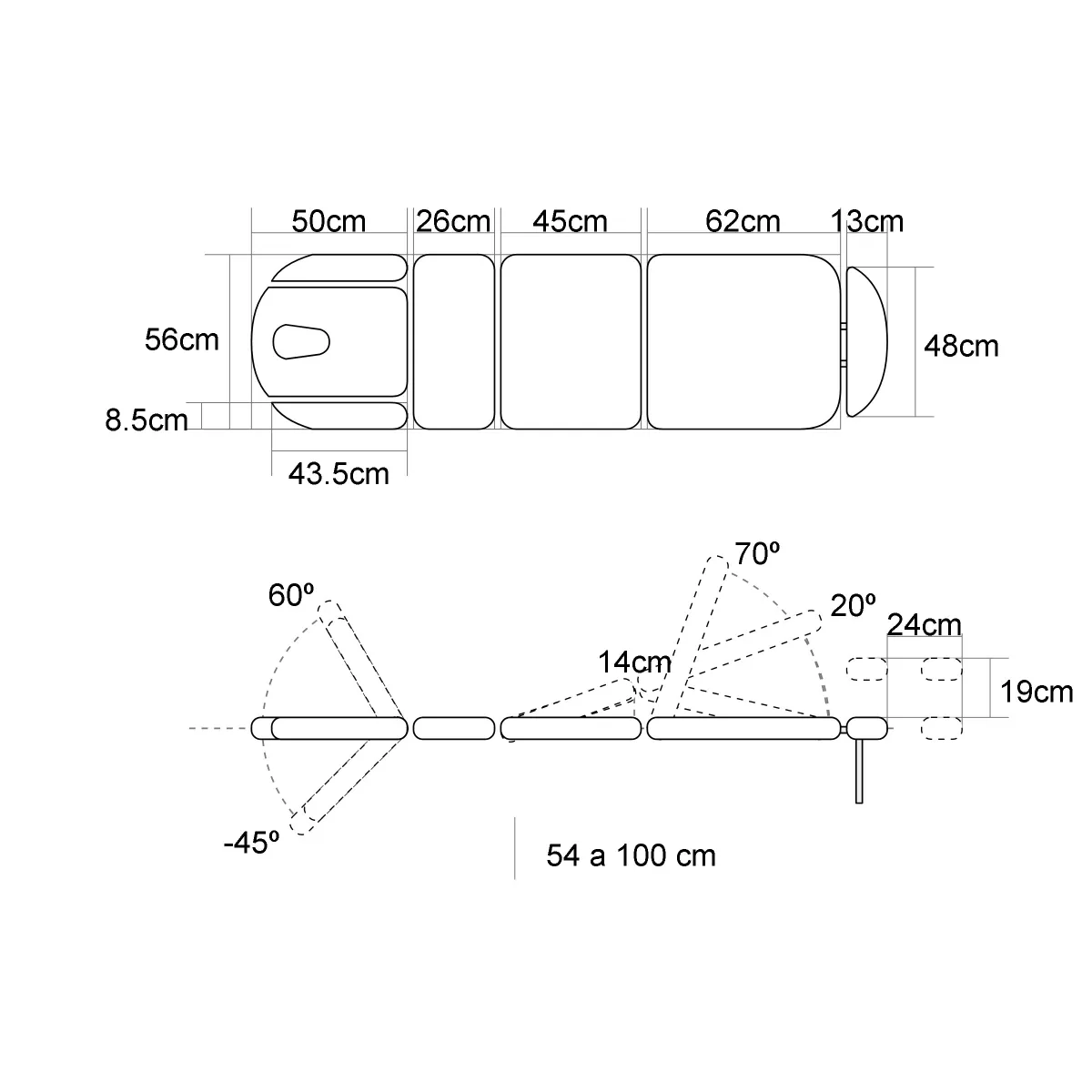 TABLE ÉLECTRIQUE MULTIFONCTION AVEC 9 SECTIONS, MONTÉE VERTICALE, TRENDELEMBOURG, ARTICULATION CENTRALE ET ROUES RÉTRACTABLES