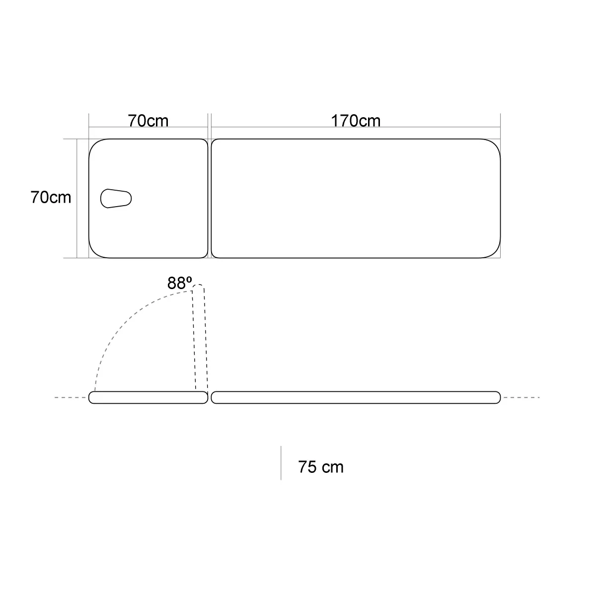 TABLE FIXE EXTRA LONGUE DE 2 PANNEAUX 