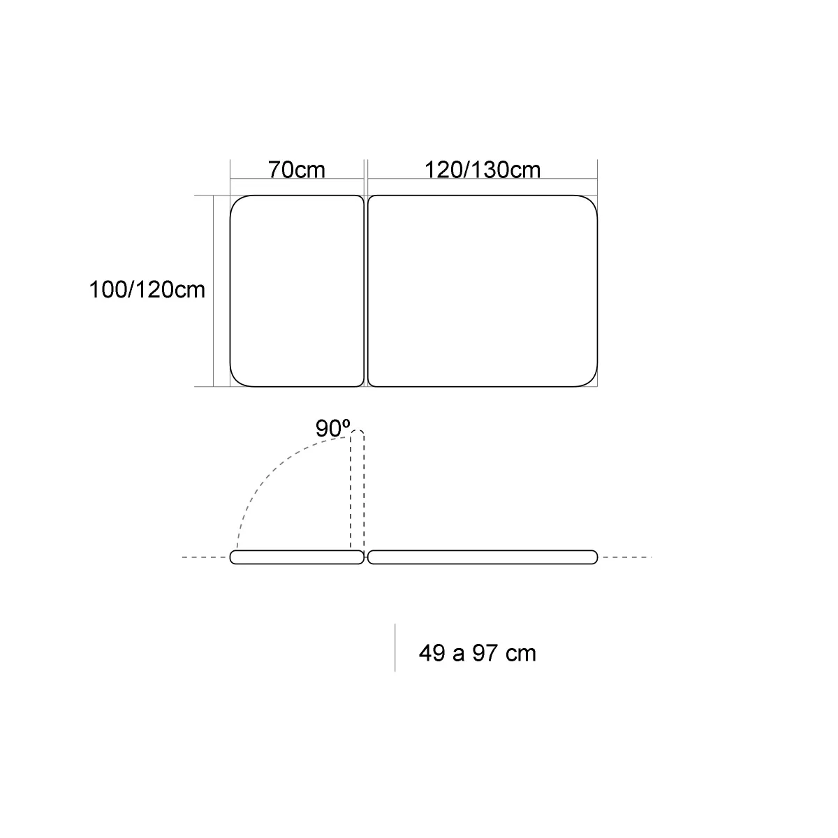 TABLE HYDRAULIQUE TYPE BOBATH AVEC DOSSIER ET ROULETTES RÉTRACTABLES