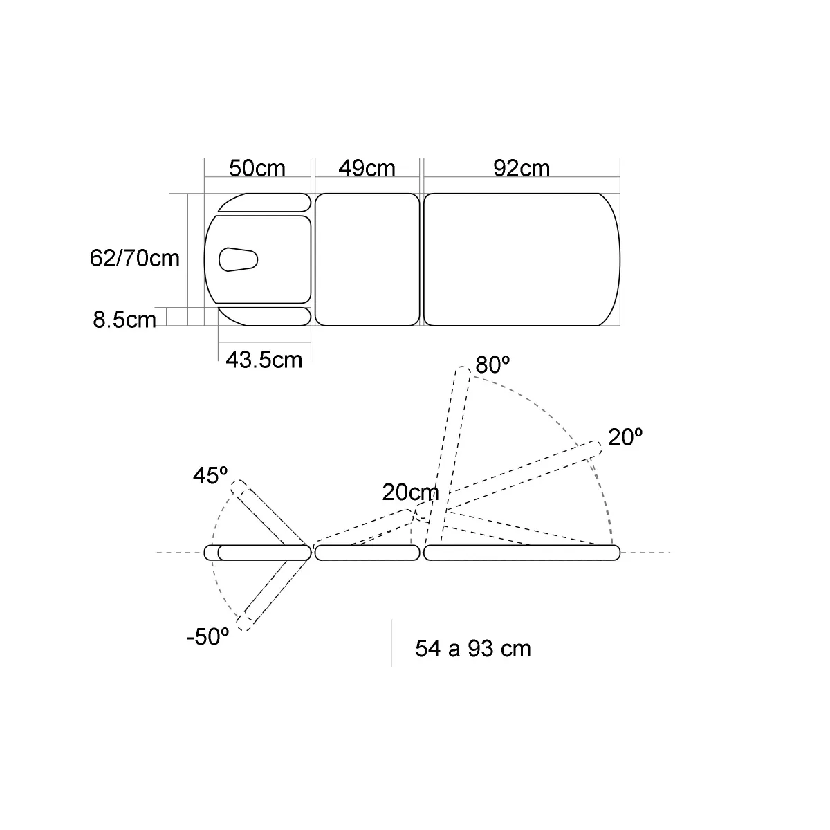 TABLE ÉLECTRIQUE MULTIFONCTIONS DE 9 PANNEAUX AVEC ARTICULATION CENTRALE, TRENDELENBURG ET ROULETTES RÉTRACTABLES